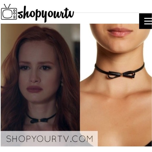 new ๑ aso TV’s Riverdale ๑ Leather Bow Choker ๑ Cheryl Blossom Madelaine Petsch - Picture 1 of 8